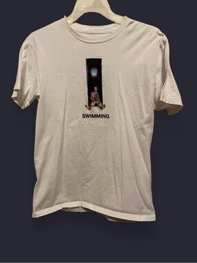 White 'Swimming' Graphic Crew Tee
